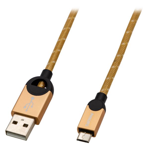 CABLE USB - MICRO USB 01.2MT TRENZADO DLC2618G DORADO