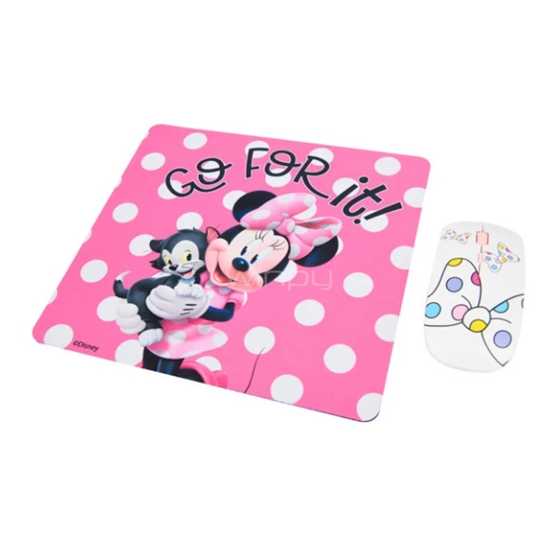 MOUSE INALAMBRICO + PAD MOUSE MINNIE 2