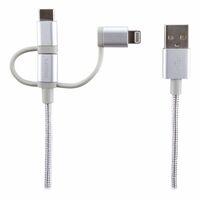 CABLE USB - USB-C /IPHONE /ANDROID 3IN1 DLC 2608SR SILVER