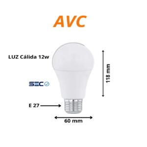 Ampolleta Led A60 E27 12W Cálida V-Bl-1412 Cod-32562