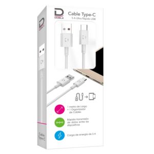 Cable Usb - Usb-C 01.0Mt 2.4A 506320 Blanco Cod-35649