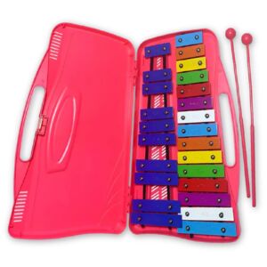 Metalofono 25 Notas , Rosado,  Aluminio Incluye 2 Baquetas Y Maleta Cod-39206
