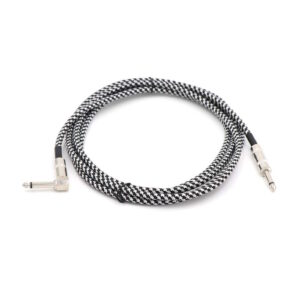 Cable Guitarra 06.0Mt Curvo Negro-Blanco Cod-36317